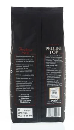Pellini Top Class 100% Arabica 1kg Kaffee Bohnen - Espresso -Kaffeegetränkeladen 1137 Pellini TOP 100 Arabica 1000g Bohne Beutel hinten 1280x1280