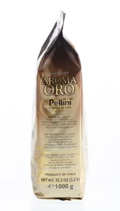 Pellini Aroma Oro 1kg Bohnen - Espresso -Kaffeegetränkeladen 1138 Pellini AROMA ORO 1000g Bohne Beutel rechts 1280x1280