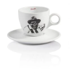 Lucaffe Tasse Für Cappuccino MR. EXCLUSIVE Mit Tollem S/w Druck Und Offenem Henkel