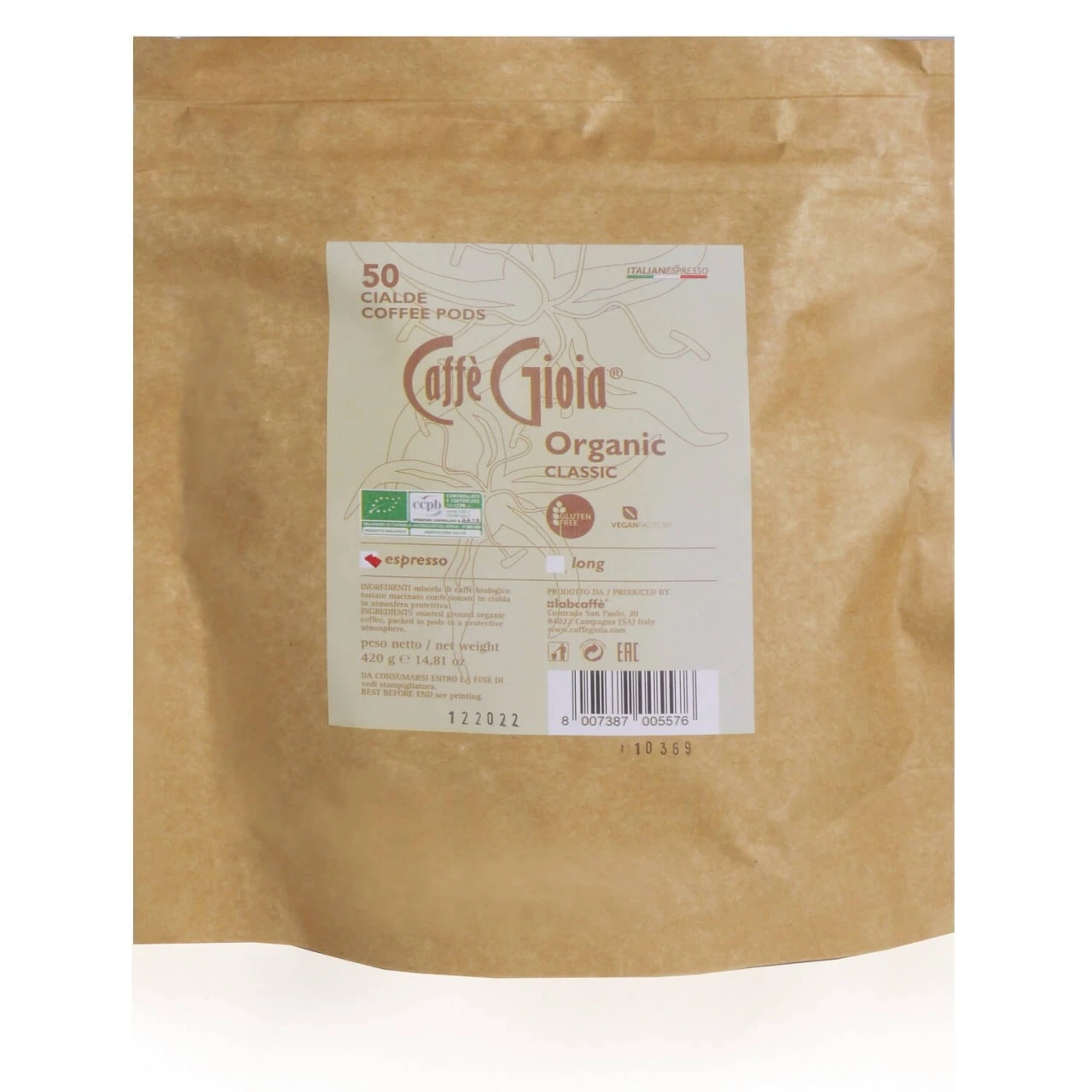 Caffè Gioia ESE Kaffeepads Classic Bio 50 Stück IT-BIO-009 AA19 4 Caffè Gioia ESE Kaffeepads Classic Bio 50 Stück IT-BIO-009 AA19 – Bild 2