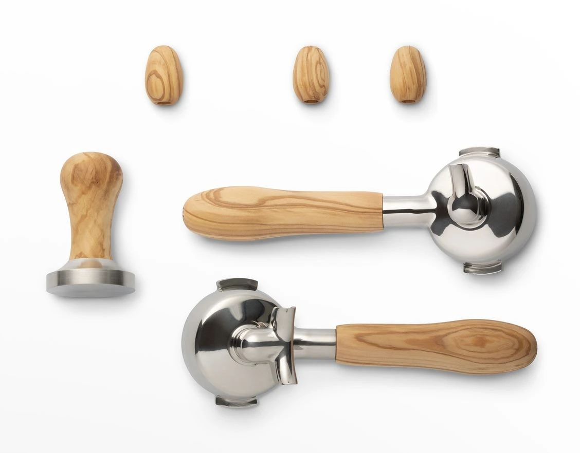 ECM Veredelungsset In Olivholz Mit Kipphebeln Von Brewspire 3 ECM Veredelungsset In Olivholz Mit Kipphebeln Von Brewspire