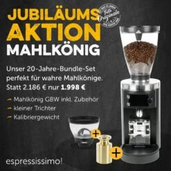 BUNDLE - Mahlkönig E65S GBW Mühle Schwarz + Trichter + Kalibriergewicht