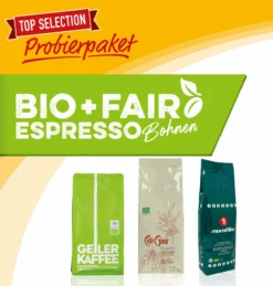 BIO&FAIR 2 Espressobohnen Probierpaket Mit 3x250g Espressobohnen