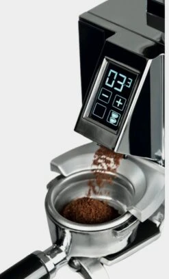 Eureka MIGNON LIBRA Espressomühle - Schwarz Matt 16CR - Gewichtsabhängiges Mahlen - 5 Jahre Garantie -Kaffeegetränkeladen Eureka Libra GBW Display mahlen nach gewicht 1280x1280