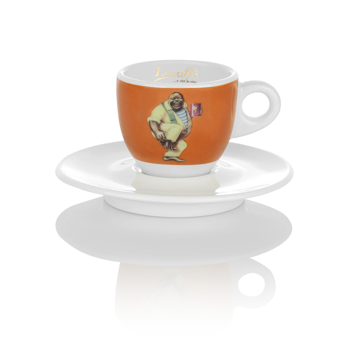 Lucaffe Tasse Für Espresso Orange - Logo Classico 3 Lucaffe Tasse Für Espresso Orange - Logo Classico