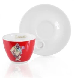 Lucaffe Tasse Für Cappuccino Classico Rot -Kaffeegetränkeladen Lucaffe Cappuccino Tasse Cappuccinotasse Classico Rot mit Unterteller 1332 1280x1280