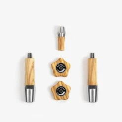 ECM Holzgriffset Mit Drehknöpfen Und Zwei Siebträgergriffen - Made By Wiedemann