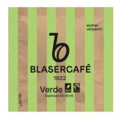 Blasercafé Verde BIO Fairtrade CH-BIO-006, 200 ESE-Pads Je 7 Gramm 7 Blasercafé Verde BIO Fairtrade CH-BIO-006, 200 ESE-Pads Je 7 Gramm -Kaffeegetränkeladen blasercafe verde bio ese pads einzeln alufrei verpackt 1280x1280