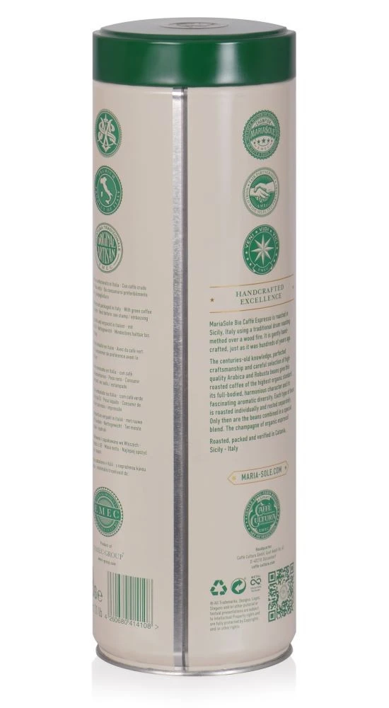 MariaSole Bio Espresso 500g Bohnen In Der Dose 4 MariaSole Bio Espresso 500g Bohnen In Der Dose – Bild 2